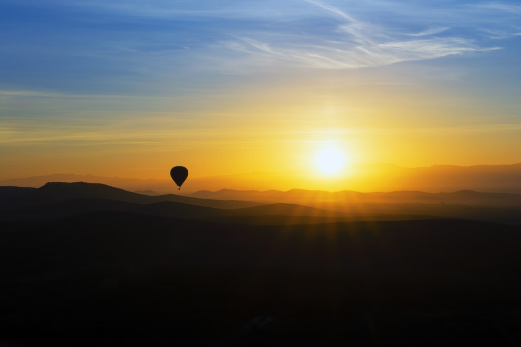 a hot air balloon in the sky